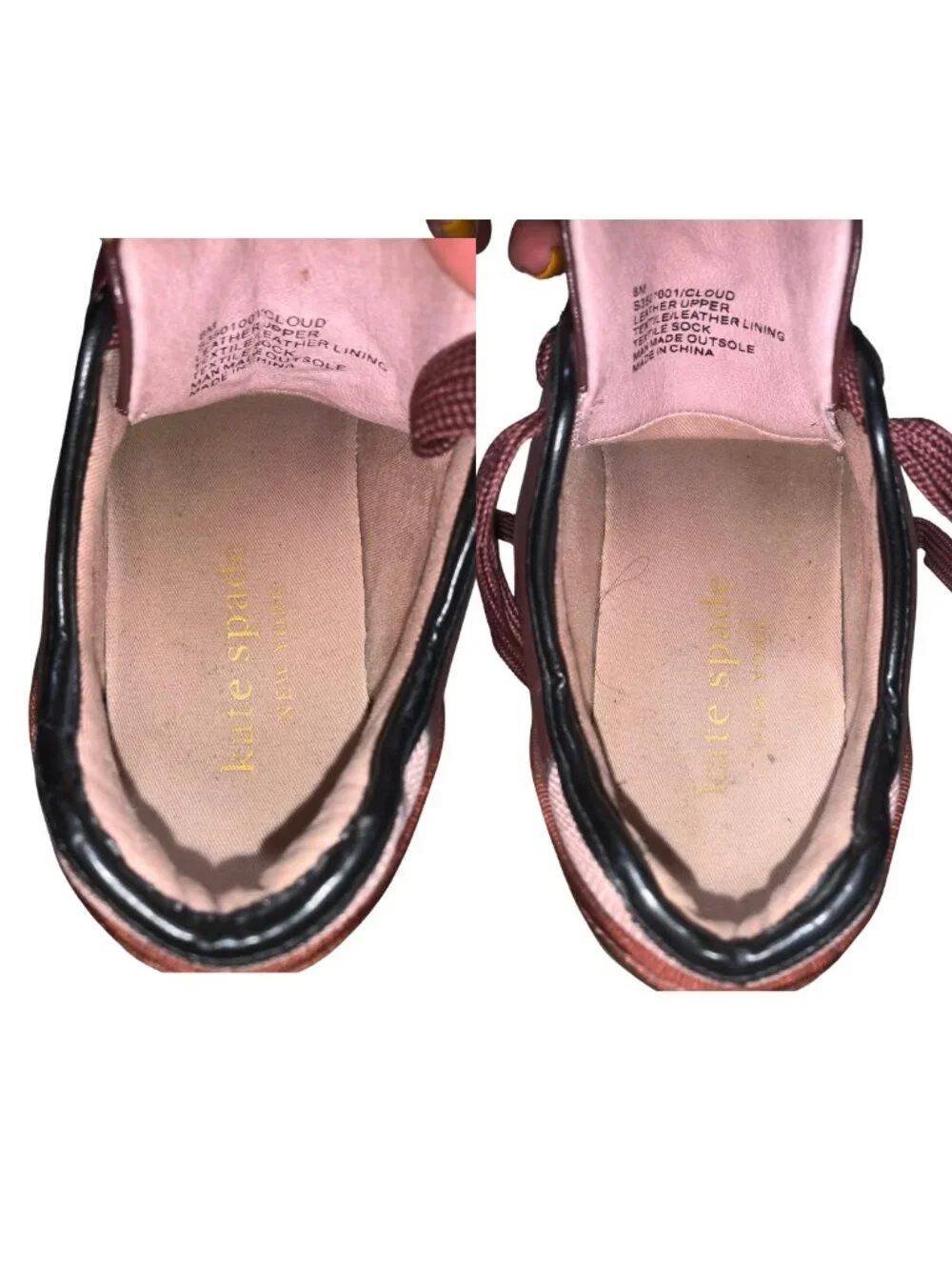Kate Spade Leather Burgundy Cloud Sneakers - Size 8M - Pre-Loved
